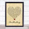 Kate Bush Cloudbusting Vintage Heart Song Lyric Wall Art Print