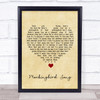 Katie Melua Mockingbird Song Vintage Heart Song Lyric Wall Art Print
