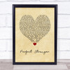 Katy B Perfect Stranger Vintage Heart Song Lyric Wall Art Print
