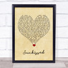 Khai Dreams Sunkissed Vintage Heart Song Lyric Wall Art Print