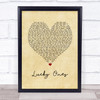 Lana Del Rey Lucky Ones Vintage Heart Song Lyric Wall Art Print