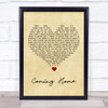 Leon Bridges Coming Home Vintage Heart Song Lyric Wall Art Print