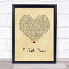 Leona Lewis I Got You Vintage Heart Song Lyric Wall Art Print
