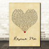 Marshmello Rescue Me Vintage Heart Song Lyric Wall Art Print