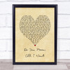 Olivia Rodregeus Do You Mean All I Want Vintage Heart Song Lyric Wall Art Print