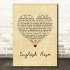 Paul Weller English Rose Vintage Heart Song Lyric Wall Art Print