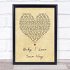 Peter Frampton Baby, I Love Your Way Vintage Heart Song Lyric Wall Art Print
