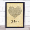 Prince Adore Vintage Heart Song Lyric Wall Art Print