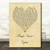 Rhodes Close Your Eyes Vintage Heart Song Lyric Wall Art Print