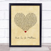 Aaliyah One In A Million Vintage Heart Song Lyric Quote Music Print