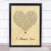 Andy Grammer I Choose You Vintage Heart Song Lyric Quote Music Print