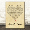 Anita Baker Sweet Love Vintage Heart Song Lyric Quote Music Print