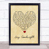 Beth Nielsen Chapman Say Goodnight Vintage Heart Song Lyric Quote Music Print
