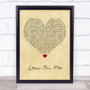 Bill Withers Lean On Me Vintage Heart Song Lyric Quote Music Print