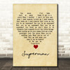 Black Coffee Superman Vintage Heart Song Lyric Quote Music Print