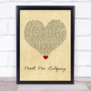 Black Eyed Peas Meet Me Halfway Vintage Heart Song Lyric Quote Music Print
