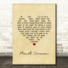 Black Sabbath Planet Caravan Vintage Heart Song Lyric Quote Music Print