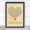 Black Stone Cherry Won't Let Go Vintage Heart Song Lyric Quote Music Print
