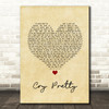 Carrie Underwood Cry Pretty Vintage Heart Song Lyric Quote Music Print