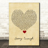 Chris Brown Sorry Enough Vintage Heart Song Lyric Quote Music Print