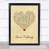 Chris Rea Gone Fishing Vintage Heart Song Lyric Quote Music Print