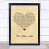 David Gray The Other Side Vintage Heart Song Lyric Quote Music Print