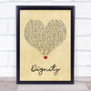 Deacon Blue Dignity Vintage Heart Song Lyric Quote Music Print