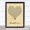 Ed Sheeran Bloodstream Vintage Heart Song Lyric Quote Music Print