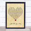 Elvis Presley Let It Be Me Vintage Heart Song Lyric Quote Music Print