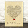 Ernie Halter You Make Me Smile Vintage Heart Song Lyric Quote Music Print