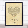 Freddie Mercury Love of My Life Vintage Heart Song Lyric Quote Music Print
