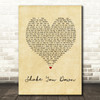Gregory Abbott Shake You Down Vintage Heart Song Lyric Quote Music Print