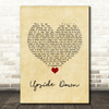 Jack Johnson Upside Down Vintage Heart Song Lyric Quote Music Print