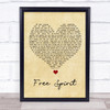 Khalid Free Spirit Vintage Heart Song Lyric Quote Music Print