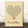 Kings Of Leon Manhattan Vintage Heart Song Lyric Quote Music Print