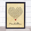 Kings Of Leon Manhattan Vintage Heart Song Lyric Quote Music Print