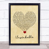Lucy Spraggan Unsinkable Vintage Heart Song Lyric Quote Music Print