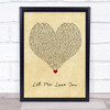 Mario Let Me Love You Vintage Heart Song Lyric Quote Music Print