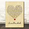 Muse Unintended Vintage Heart Song Lyric Quote Music Print