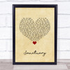 Nashville Cast ft. Charles Esten, Lennon & Maisy Sanctuary Vintage Heart Song Lyric Quote Music Print