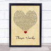 Natasha Bedingfield These Words Vintage Heart Song Lyric Quote Music Print