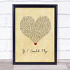 One Direction If I Could Fly Vintage Heart Song Lyric Quote Music Print