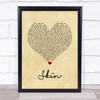 Rag'n'Bone Man Skin Vintage Heart Song Lyric Quote Music Print