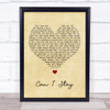 Ray LaMontagne Can I Stay Vintage Heart Song Lyric Quote Music Print
