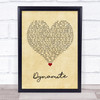 Roadtrip Dynamite Vintage Heart Song Lyric Quote Music Print