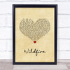 Seafret Wildfire Vintage Heart Song Lyric Quote Music Print