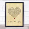 TANGLED I See The Light Vintage Heart Song Lyric Quote Music Print