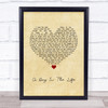 The Beatles A Day In The Life Vintage Heart Song Lyric Quote Music Print