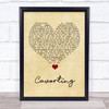 The Courteeners Cavorting Vintage Heart Song Lyric Quote Music Print