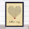 The Twang Either Way Vintage Heart Song Lyric Quote Music Print